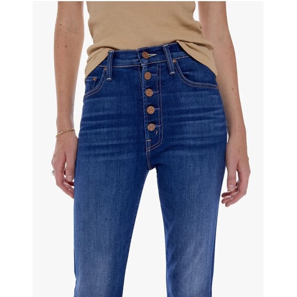 MOTHER The Pixie Rider Ankle Jeans 27” / Size 26 / Taxi! Blue High Rise Denim - Picture 4 of 12